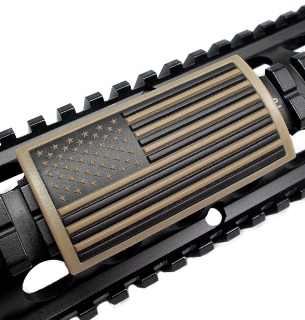 Custom Gun Rails – Coyote Tan Flag – Stars Left