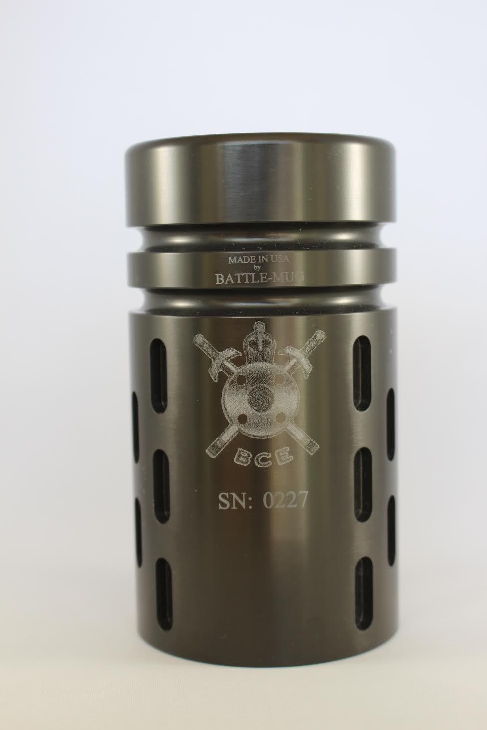 BattleComp Highball Glass Engraved Insignia and Text
